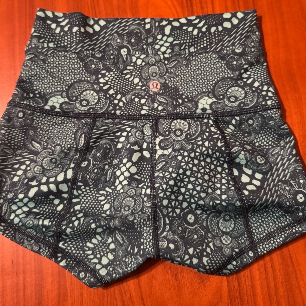 Lululemon Wunder Short - Pretty Lace- Bali Breeze/Alberta Lake- 2”inseam. - Picture 2 of 8